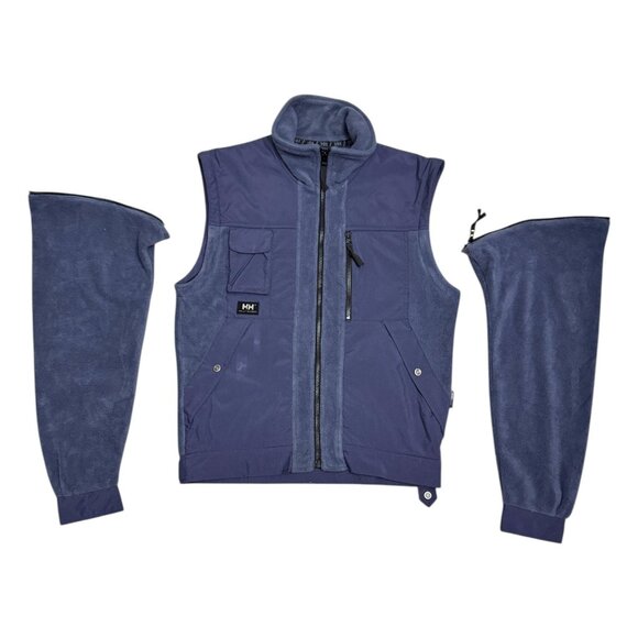 HELLY HANSEN Convertible Zip Off Sleeves FLEECE Winter Jacket Mens Small - Picture 2 of 9